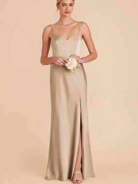 Birdy Grey Jay Dress in Matte Satin Gold | Size Medium